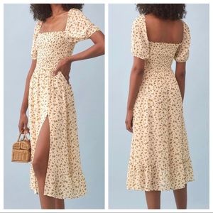 NWT Reformation Meadow Midi Dress In Blanche Print